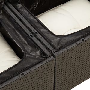 Conjunto de Sofás de Jardín de Ratán Negro para 10 Personas, Muebles de Exterior Resistentes a la Intemperie, Diseño Contemporáneo - Product Image 6
