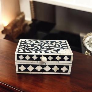 Caja de Joyería Decorativa Hecha a Mano con Diseño Marroquí de Flor de Amor con Incrustaciones de Hueso Ecológica, Decoración para Mesa del Hogar, Año Nuevo - Product Image 6