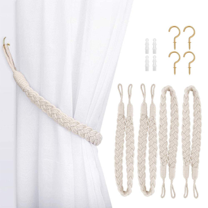 Attaches de rideau en corde faites à la main (4 pièces) – Accessoires et supports pour rideaux – Vente chaude - Product Image 5