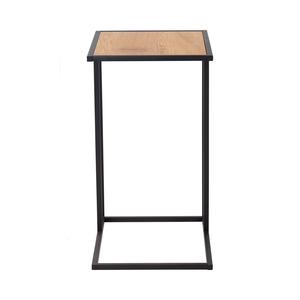 Support d'ordinateur portable industriel portable et durable avec un cadre en métal noir robuste et un plateau en mélamine pour le salon - Product Image 2