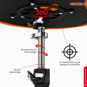 Soporte de batería de 5 piezas DT AH ORG naranja con asiento acolchado giratorio y ajustable de cuero sintético para práctica y escenario - Product Image 6