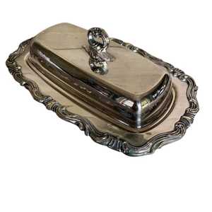 Premium <b>Set</b> of 2 Silver Stainless Steel Rectangular Butter <b>Dishes</b> with Lids Modern Minimalist Tabletop Butter Keeper Tray - Product Image 4