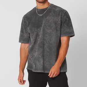 T-shirt Homme Lavé à l'Acide Anti-Plis de Haute Qualité Respirant Léger Entièrement Personnalisable à Prix Ajustable - Product Image 3
