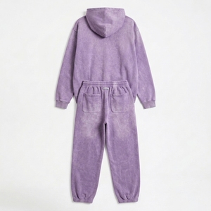 Clothing Manufacturers Custom Flared Pants Sweat Suit <b>Vintage</b> Acid Wash Sun Faded Puff Print 100% Cotton Jogging <b>Tracksuits</b> Men - Product Image 2