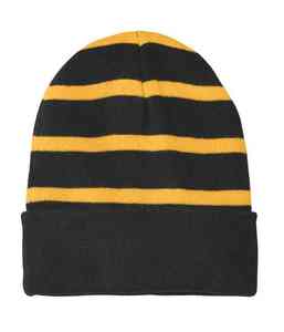 Custom Wholesale <b>Men</b> Women Striped Knit Beanie Hat <b>Winter</b> Warm Cuffed Skull <b>Cap</b> Soft Acrylic Outdoor Sports Slouchy Knit Hats - Product Image 1