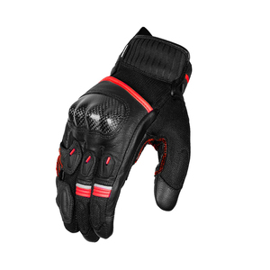 <b>Black</b> <b>Leather</b> Motorbike Racing <b>Gloves</b> Full Finger Motorcycle Riding <b>Gloves</b> Protective Breathable Touchscreen Unisex - Product Image 2