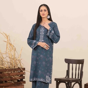 Trajes Punjabi-Ropa diaria de Pakistán e India Ropa paquistaní Salwar Kameez para mujer en Lino de Tawakkal a precio de fábrica - Product Image 6