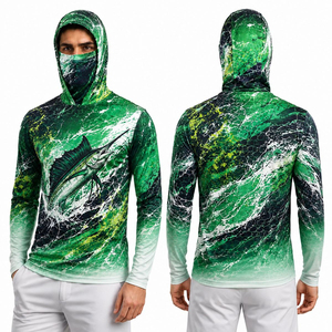 Sudadera de Pesca para Hombre con Estampado por Sublimación, Protección UPF 50 Anti-UV, Manga Larga, Diseño de Pez Marlín Verde, Ropa Deportiva Transpirable - Product Image 5