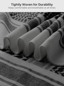 Arab Muslim Keffiyeh Shemagh <b>Head</b> <b>Wrap</b> Scarf 100% Cotton Breathable Windproof Dustproof Customizable 110cmx110cm - Product Image 3