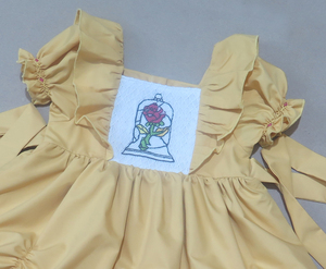 ชุดเดรสสีเหลืองเจ้าหญิงเบลล์ปักมือ - Product Image 2