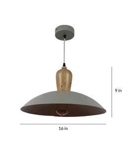 Lámpara Colgante Moderna de Madera con Domo Metálico, Estilo Escandinavo Nórdico - Product Image 5