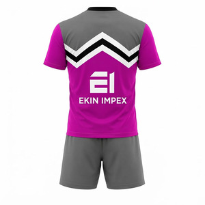 Ensemble de maillots de football personnalisés sublimés pour hommes, uniforme de football à séchage rapide avec short, logo, nom et numéro - Product Image 2