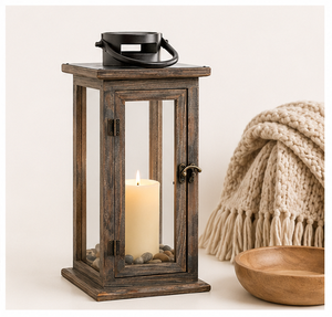 Handcrafted Wooden Candle <b>Lantern</b> <b>Large</b> Farmhouse Decorative Floor <b>Lantern</b> for Indoor Outdoor Garden & Wedding Decor - Product Image 4