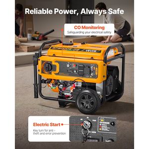 Générateur portable à double carburant 4650W en pointe essence et 4130W en pointe GPL, prises 20A 50A avec capteur de CO, démarrage électrique de secours pour la maison - Product Image 6