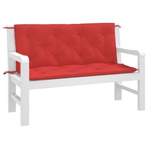 Set di 2 Cuscini Rossi in Tessuto Oxford per Panchine da Giardino, 100% Poliestere, Durevoli ed Eleganti - Product Image 3