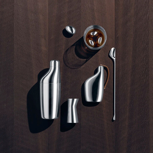 Ergonomic Silver Cocktail Shaker Featuring A Unique Curved Silhouette Stylish <b>Bar</b> <b>Tool</b> Built For Comfortable And Easy Mixing - Product Image 6
