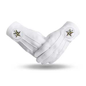 ถุงมือผ้าฝ้ายสีขาวลายตราสัญลักษณ์เมสัน ยาวถึงข้อมือ - Product Image 1