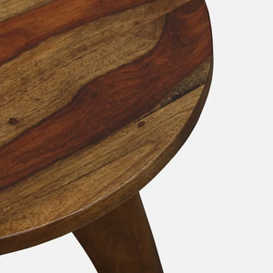 Wooden Side Table with Round Top and Tapered Legs Midcentury Design Freestanding Accent Furniture for Living Room Bedroom Home - Product Image 5