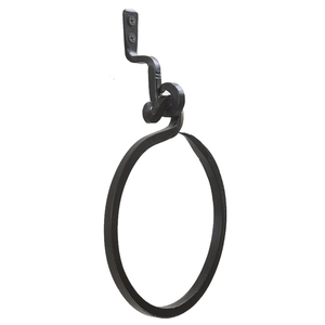 Anillo para toallas de metal rústico, acabado negro, perfecto para el hogar, hoteles, baño y accesorios de aseo. - Product Image 2