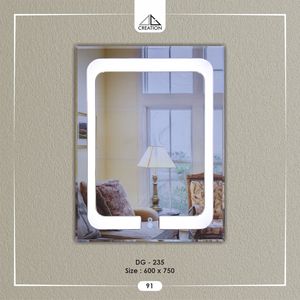 Decorative Wall-Mounted LED <b>Touch</b> <b>Switch</b> Bathroom Vanity Mirror Clear Reflection Art Decor Design Lightweight Anti-Fog - Product Image 5