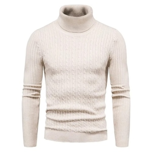 Suéter de Cuello Alto para Hombre WARPRO INDUSTRY, de Poliéster/Nailon, Tejido, Manga Larga, Color Sólido, Estilo Casual, Grueso y Cálido para Invierno - Product Image 1
