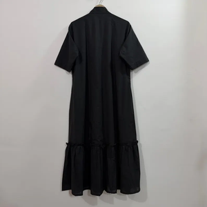 เดรสลำลองผู้หญิง ผ้าทอ 100% คอตตอน แขนสั้น ทรงเอ็มไพร์ เอวสูง ทรงเบบี้ดอลล์ โอเวอร์ไซส์ คอวี ทรงหลวม สไตล์ราชสถาน - Product Image 3