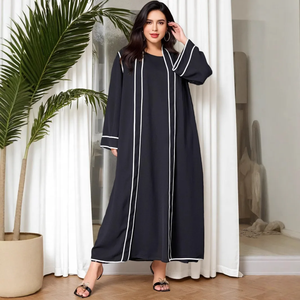 Cárdigan Abierto de Manga Corta para Mujer, Talla Grande, Estilo Árabe, Cárdigan Abierto de Manga Larga, Elegante, a la Moda, Talla Grande, Tela de Poliéster - Product Image 1