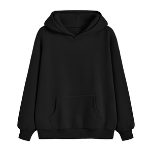 เสื้อฮู้ดผู้ชายสีดำ ซิปหน้า ทรงปกติ ผ้าฝ้ายถัก 100% สไตล์ฤดูหนาว แห้งเร็ว มีกระเป๋า - Product Image 1