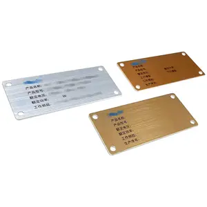 Colorido metal placa impressa ouro prata tags para identificação