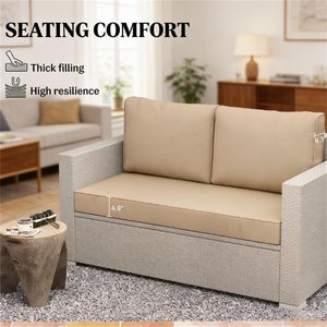 2 Cuscini Beige per Divano da Esterno - Solo Cuscini - Qualità Premium per il Tuo Comfort all'Aperto - Product Image 2
