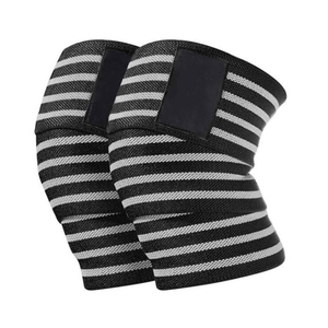 Vendas para Rodillas con Diseño Multirrayas, Cierre Ajustable de Gancho y Bucle, Soporte para Levantamiento de Pesas y Powerlifting, Personalización OEM, Venta al por Mayor - Product Image 6