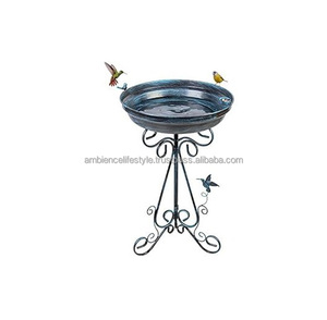 Bain d'oiseaux en métal pour l'extérieur, sculpture au design artistique, matériau durable, parfait pour l'aménagement paysager, la décoration de jardin et l'attraction de la faune. - Product Image 1