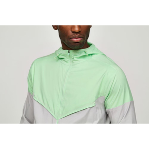Chaqueta Bomber Impermeable y Cortavientos para Hombre, Diseño Color Block Verde Claro y Gris, Cierre Frontal con Cremallera, Corte Regular, Ropa de Invierno para Exteriores - Product Image 2