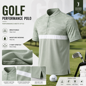 Chemise de golf athlétique pour homme, design de luxe, col à revers, camouflage, anti-humidité, légère, extensible dans les quatre sens, par un fabricant de vêtements - Product Image 2