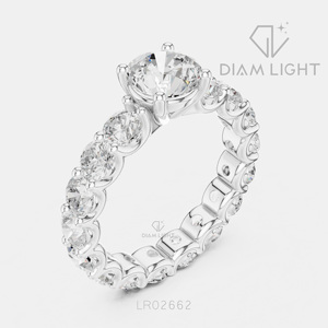 Bague de mariage ronde 1,25 carat, bijoux fins, certifiée IGI, or blanc 14 carats, diamant de laboratoire, bague de fiançailles et d'anniversaire - Product Image 2