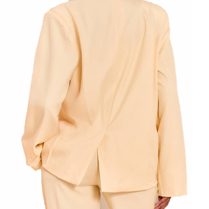 Blazer élégant pour femme, coupe décontractée, col châle, devant ouvert, couleur ivoire, idéal pour le bureau et les affaires, vente en gros OEM ODM sur mesure - Product Image 5