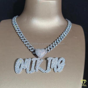 จี้เพชรโมอิสซาไนต์ฮิปฮอป "O4IKI49" สร้อยคอทองคำขาวชุบแบบ Cuban Link สำหรับผู้ชาย - Product Image 6