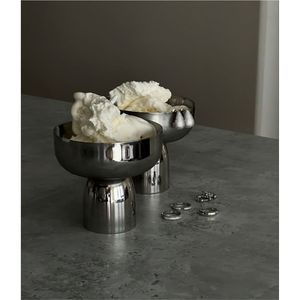 Bol à glace de luxe en acier inoxydable, coupe à sundae vintage en métal sur pied, plat à collation sur piédestal pour restaurant, café, fête - Product Image 2