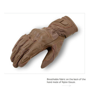 Gants de moto vintage en cuir marron pour hommes, avec protection des articulations rigides, pour le motocross et la moto - Product Image 2