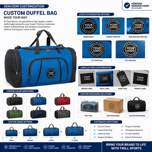 Sac de sport de luxe Premium Weekender avec fermeture éclair, imperméable, grande capacité, poignée rembourrée - Product Image 4