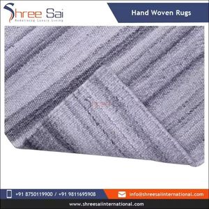 Best Selling Products Striped Cotton Flat Weave Rug Traditional Handloom Floor <b>Mat</b> For Cozy Bedroom Decor Office Floors - Product Image 4