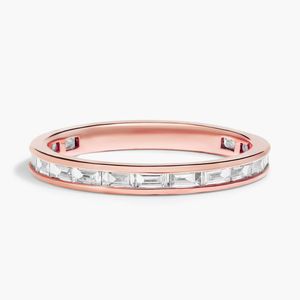 Lab Grown Round Brilliant Cut Diamond Channel <b>Set</b> Engagement Party Wedding <b>Ring</b> 0.90 Carat IGI Certified D VVS2 10K Rose <b>Gold</b> - Product Image 1