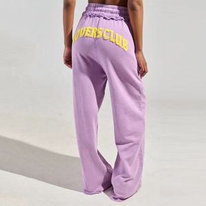 Pantalones de chándal de chenilla con logo al por mayor, de algodón, holgados, de color personalizado para mujer, estilo clásico, ajuste holgado, pantalón de streetwear ajustable - Product Image 1