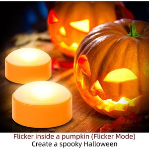 CANDLE IDEA - Juego de 6 Velas LED con Forma de Calabaza de Halloween, con Control Remoto, Temporizador, Luces Brillantes Intermitentes, Funcionan con Pilas, Velas sin Llama - Product Image 2