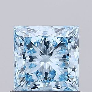Diamant de laboratoire taille princesse 0,90 ct, bleu intense fantaisie, VVS1, certifié IGI, diamant CVD en vrac pour la fabrication de bijoux - Product Image 1