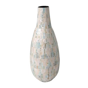 Jarrón de Mesa Redondo de Cerámica con Mosaico de Madreperla Hecho a Mano, Decoración Floral Moderna para el Hogar, Vietnam - Product Image 4