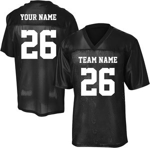 Custom American Football Jersey Unisex White Mandarin Collar Printed Mesh Breathable Short Sleeve Team Name Number 26 OEM - Product Image 4