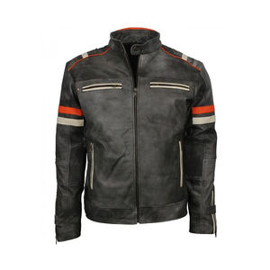 Veste en cuir véritable pour homme, coupe courte, décontractée et simple, en cuir de vache véritable, pour automne, printemps et hiver - Product Image 2