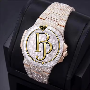 Montre-bracelet à quartz Briva de luxe en acier inoxydable or rose, lunette sertie de pierres précieuses, verre cristal, écologique, unisexe, étanche 10 bars - Product Image 3