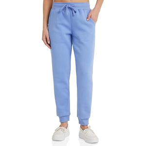 Light Sky <b>Blue</b> <b>Canvas</b> Women's Winter Jogger Pants 100% Cotton Elastic Drawstring Wholesale Europe Daily Wear - Product Image 1